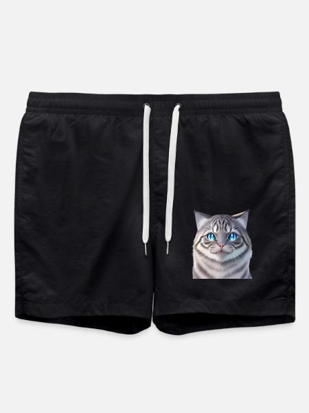 Die Weiße Katze - Badeshorts - Schwarz