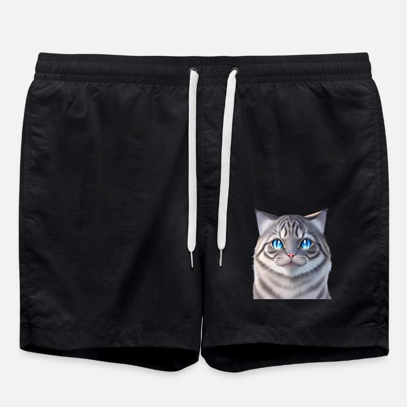 Die Weiße Katze - Badeshorts - Schwarz