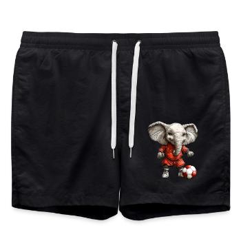Éléphant de football - Short de bain - noir - Devant - AI Model Male 185 light (185cm)