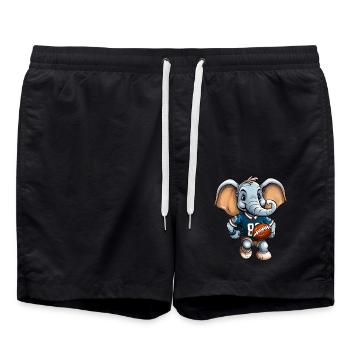 Elephant Rugby / Rugby Player Elephant - Swim Trunks - black - Front - AI Model Male 185 light (185cm)