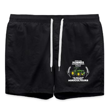 Agriculteur Blanc T - Short de bain - noir - Devant - AI Model Male 185 light (185cm)