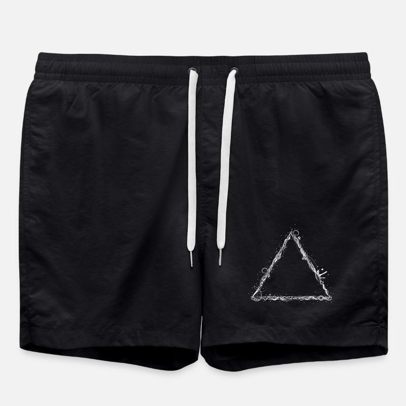 triangle blanc - Short de bain - noir