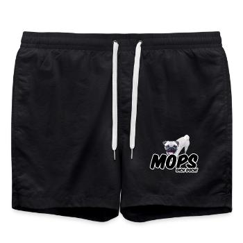 Mops Dich doch! Geschenk Hund Tier Haustier - Badeshorts - Schwarz - Vorne - AI Model Male 185 light (185cm)