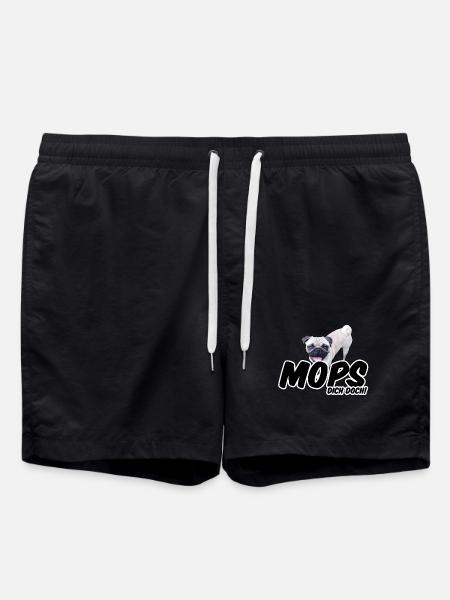 Mops Dich doch! Geschenk Hund Tier Haustier - Badeshorts - Schwarz