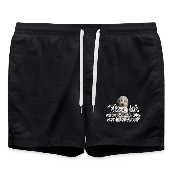Niedlicher Hund - Tiere, Fun, Sprüche, Geschenk - Badeshorts - Schwarz - Vorne - AI Model Male 185 light (185cm)