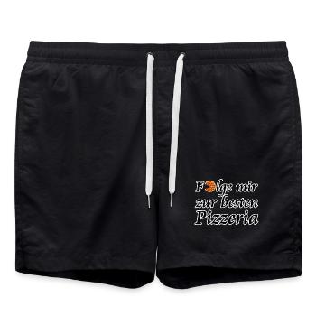 Beste Pizzeria, Pizza, Fun, Geschenk - Badeshorts - Schwarz - Vorne - AI Model Male 185 light (185cm)