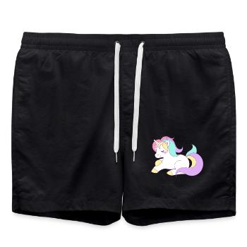 Einhorn - Badeshorts - Schwarz - Vorne - AI Model Male 185 light (185cm)