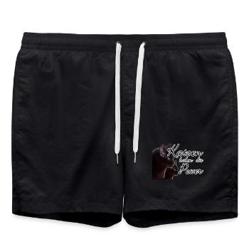 Katzen Katze Tier Haustier Spruch Liebe Geschenk - Badeshorts - Schwarz - Vorne - AI Model Male 185 light (185cm)