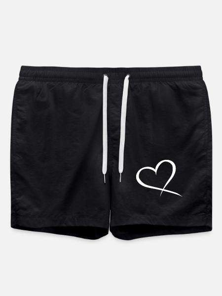 Heart design love - Swim Trunks - black