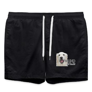 Hund sei Dank Tier Haustier Hunde Spruch Geschenk - Badeshorts - Schwarz - Vorne - AI Model Male 185 light (185cm)