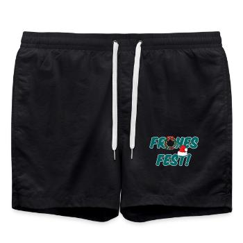 Frohes Fest Weihnachten Christmas Geschenk - Badeshorts - Schwarz - Vorne - AI Model Male 185 light (185cm)