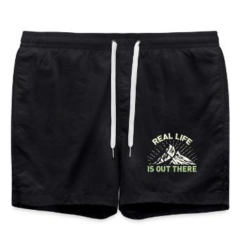 Real Life Is Out There - Badeshorts - Schwarz - Vorne - AI Model Male 185 light (185cm)