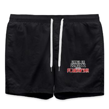 Feuerwehr Feuerwehrmann Spruch Geschenk Beruf - Badeshorts - Schwarz - Vorne - AI Model Male 185 light (185cm)