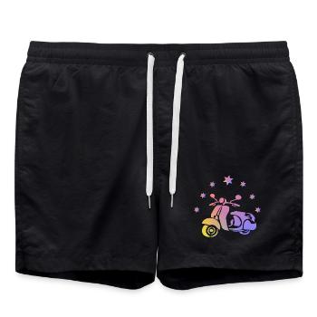 Scooter rétro - Short de bain - noir - Devant - AI Model Male 185 light (185cm)
