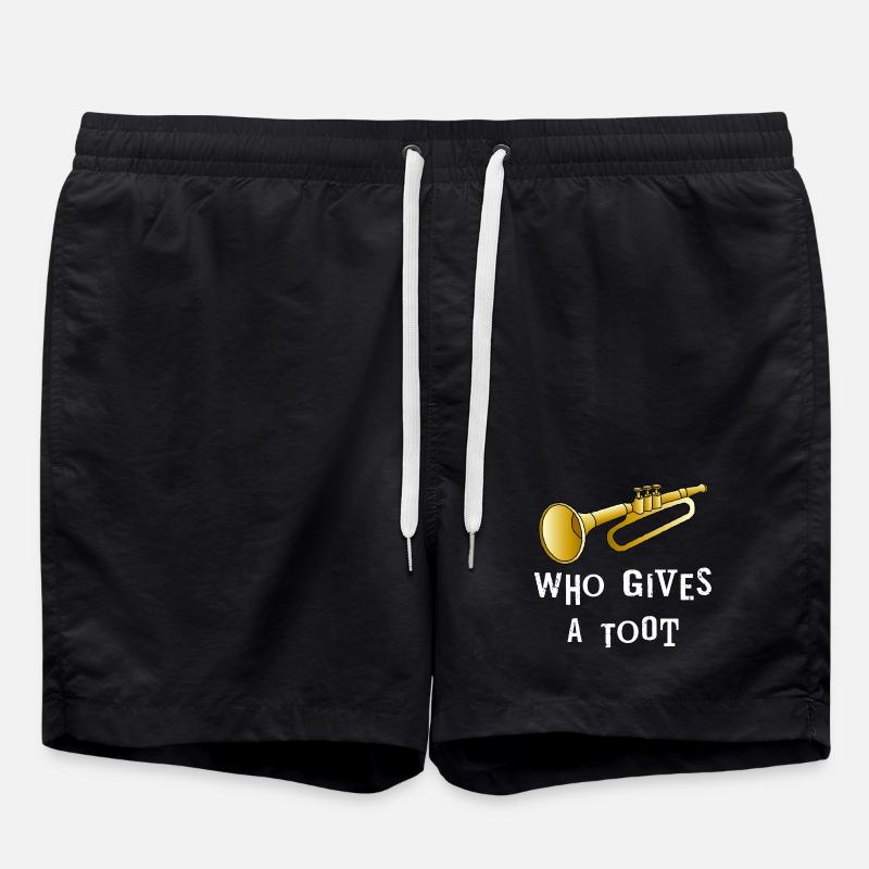 Trumpet Toot White Text - Short de bain - noir