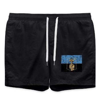 drapeau Donetsk Ukraine Ukraine Fahne Flagge drapeau - Short de bain - noir - Devant - AI Model Male 185 light (185cm)