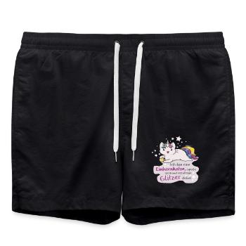 Kittykatacorn Einhornkatze - Badeshorts - Schwarz - Vorne - AI Model Male 185 light (185cm)