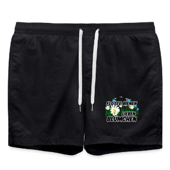 Bienen Blümchen Blumen lustig Spruch - Badeshorts - Schwarz - Vorne - AI Model Male 185 light (185cm)