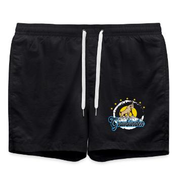 Graubünden Steinbock Summit - Badeshorts - Schwarz - Vorne - AI Model Male 185 light (185cm)