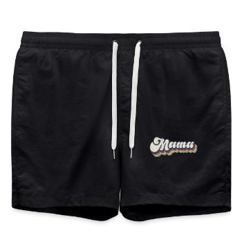 Mama Retro Vintage - Badeshorts - Schwarz - Vorne - AI Model Male 185 light (185cm)