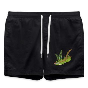 un morceau de branche de la mer en forêt - Short de bain - noir - Devant - AI Model Male 185 light (185cm)
