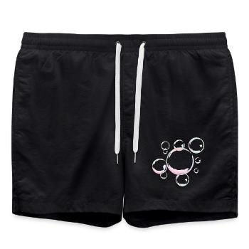 Shimmering soap bubbles - Swim Trunks - black - Front - AI Model Male 185 light (185cm)
