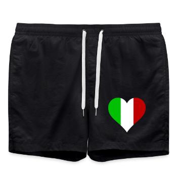 Cœur Italie - J’aime l’Italie - Short de bain - noir - Devant - AI Model Male 185 light (185cm)