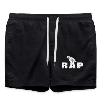 Rap Rapper Rap Musik Style - Badeshorts - Schwarz - Vorne - AI Model Male 185 light (185cm)