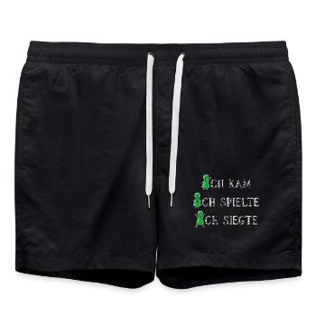 Grün gewinnt immer Brettspieler Glücksshirt - Badeshorts - Schwarz - Vorne - AI Model Male 185 light (185cm)