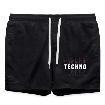 Futuristisches Techno-Design mit Neonfarben - Badeshorts - Schwarz - Vorne - AI Model Male 185 light (185cm)