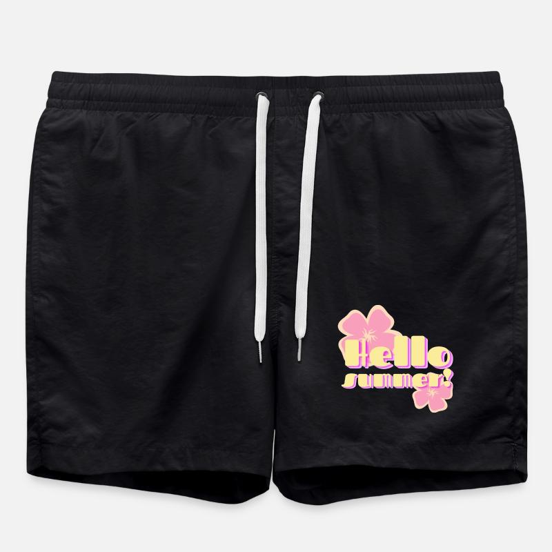 Hello Summer fleurs pastel rétro - Short de bain - noir
