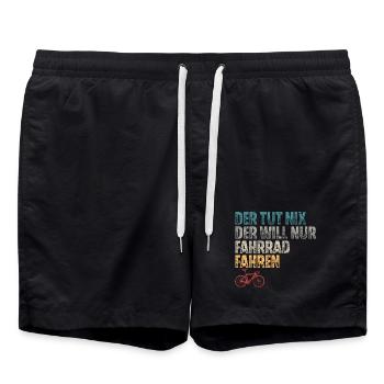 Fahrrad Fahrradfahren Retro Vintage - Badeshorts - Schwarz - Vorne - AI Model Male 185 light (185cm)