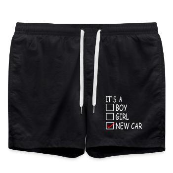 Neues Auto - Badeshorts - Schwarz - Vorne - AI Model Male 185 light (185cm)