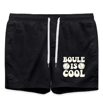 Boule est cool Dicton pour Bouler et Pétanque - Short de bain - noir - Devant - AI Model Male 185 light (185cm)