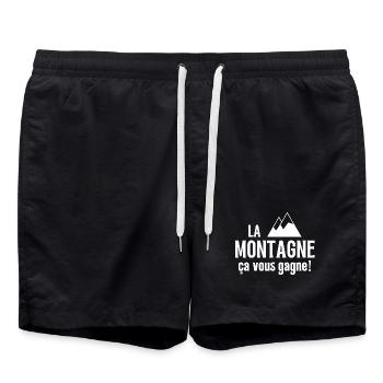 sport d hiver, skier, skieur - Short de bain - noir - Devant - AI Model Male 185 light (185cm)
