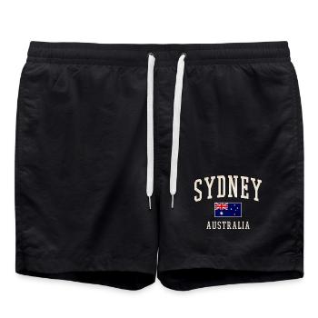 Sydney Australien Vintage - Badeshorts - Schwarz - Vorne - AI Model Male 185 light (185cm)