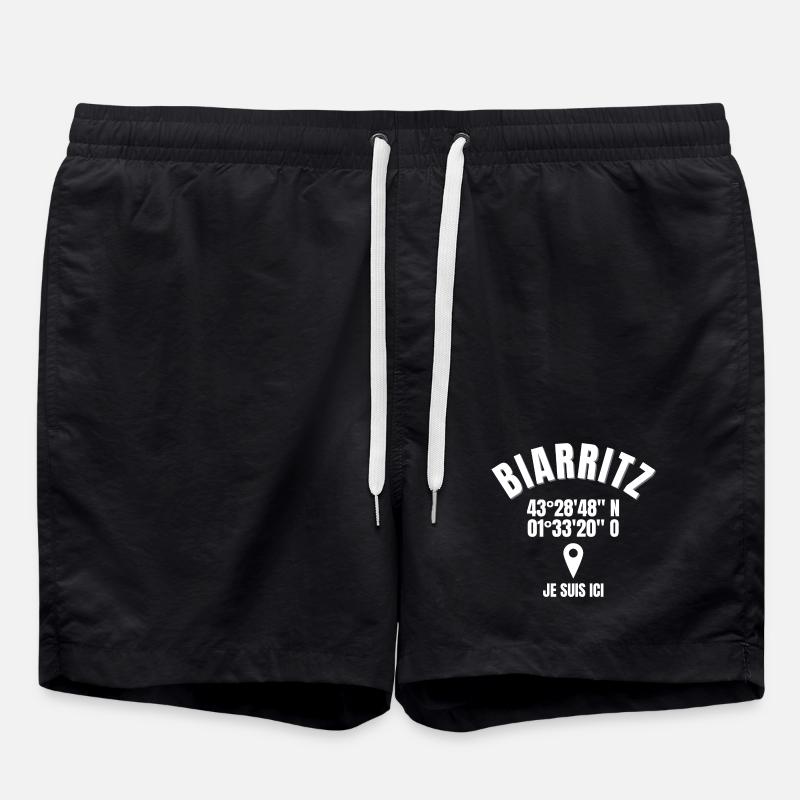 Biarritz, Basque, Basque Country - Swim Trunks - black