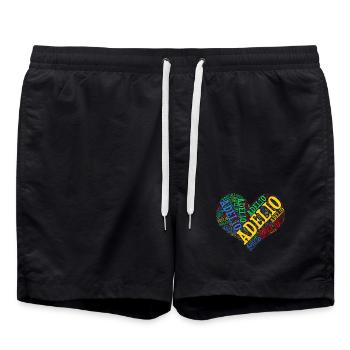 Adelio t-shirt t-shirt nuage de mots idée cadeau - Short de bain - noir - Devant - AI Model Male 185 light (185cm)