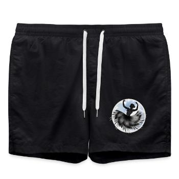 Balletttänzerin tanzt mit Federkleid in den Wolken - Badeshorts - Schwarz - Vorne - AI Model Male 185 light (185cm)