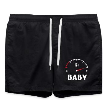 Mommy daddy baby match t shirt - Swim Trunks - black - Front - AI Model Male 185 light (185cm)
