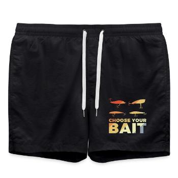Lustiger Angler Spruch - Badeshorts - Schwarz - Vorne - AI Model Male 185 light (185cm)