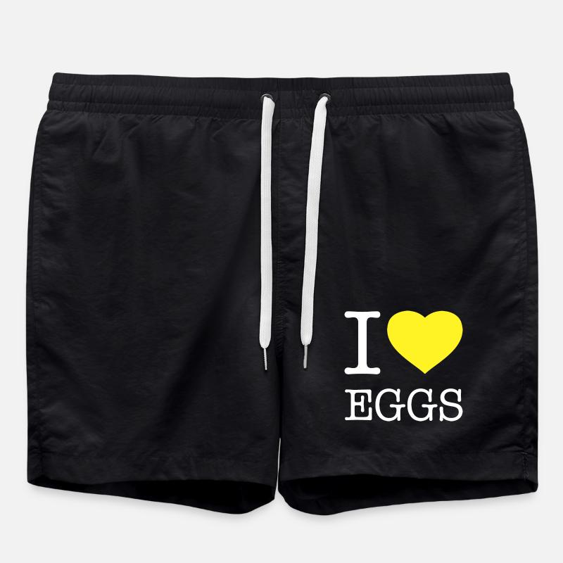 I LOVE EGGS - Swim Trunks - black