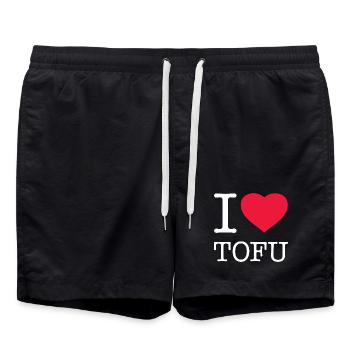 J’ADORE LE TOFU - Short de bain - noir - Devant - AI Model Male 185 light (185cm)