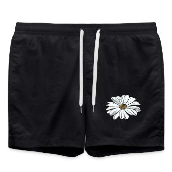 Blume weiß weiße Blume Blumen weiß weiße Blumen - Badeshorts - Schwarz - Vorne - AI Model Male 185 light (185cm)
