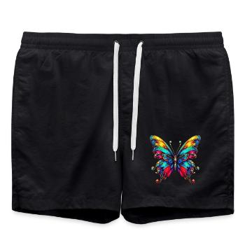 Schmetterling - Badeshorts - Schwarz - Vorne - AI Model Male 185 light (185cm)