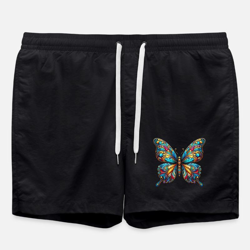 Schmetterling - Badeshorts - Schwarz