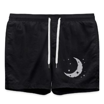 Mond und Sterne - Badeshorts - Schwarz - Vorne - AI Model Male 185 light (185cm)