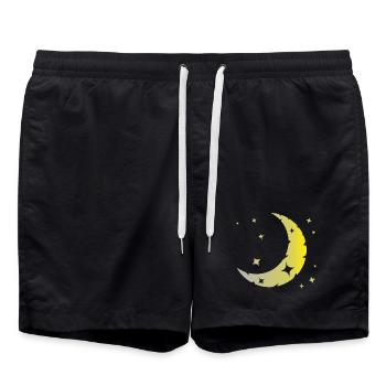 Mond und Sterne - Badeshorts - Schwarz - Vorne - AI Model Male 185 light (185cm)