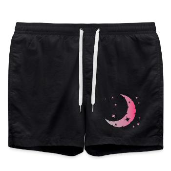 Moon and stars - Swim Trunks - black - Front - AI Model Male 185 light (185cm)