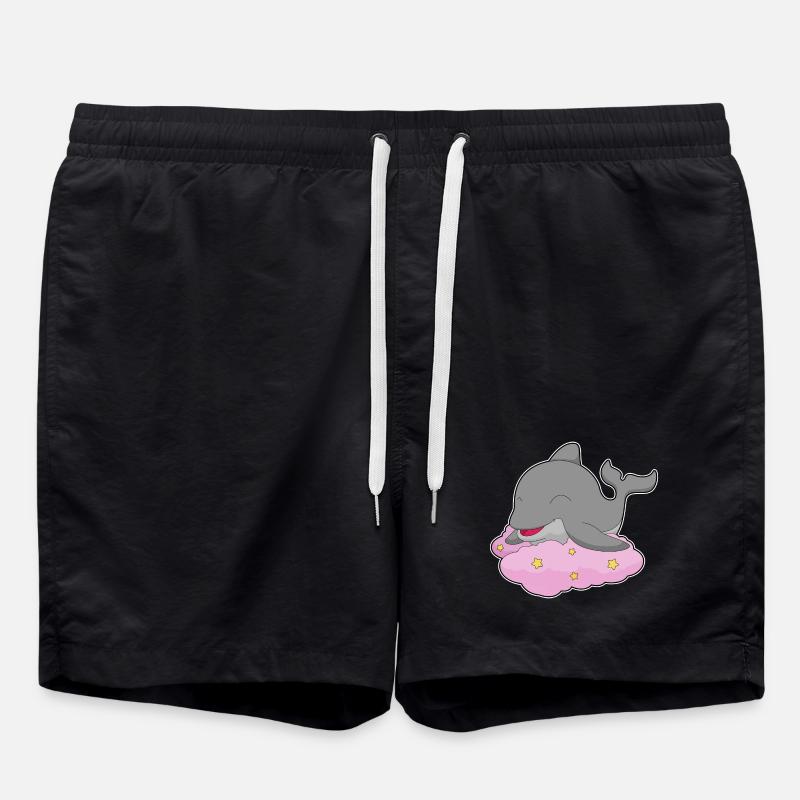 Dolphin Clouds - Swim Trunks - black